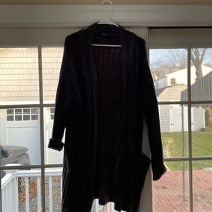 Zara gray chenille sweater coat Medium